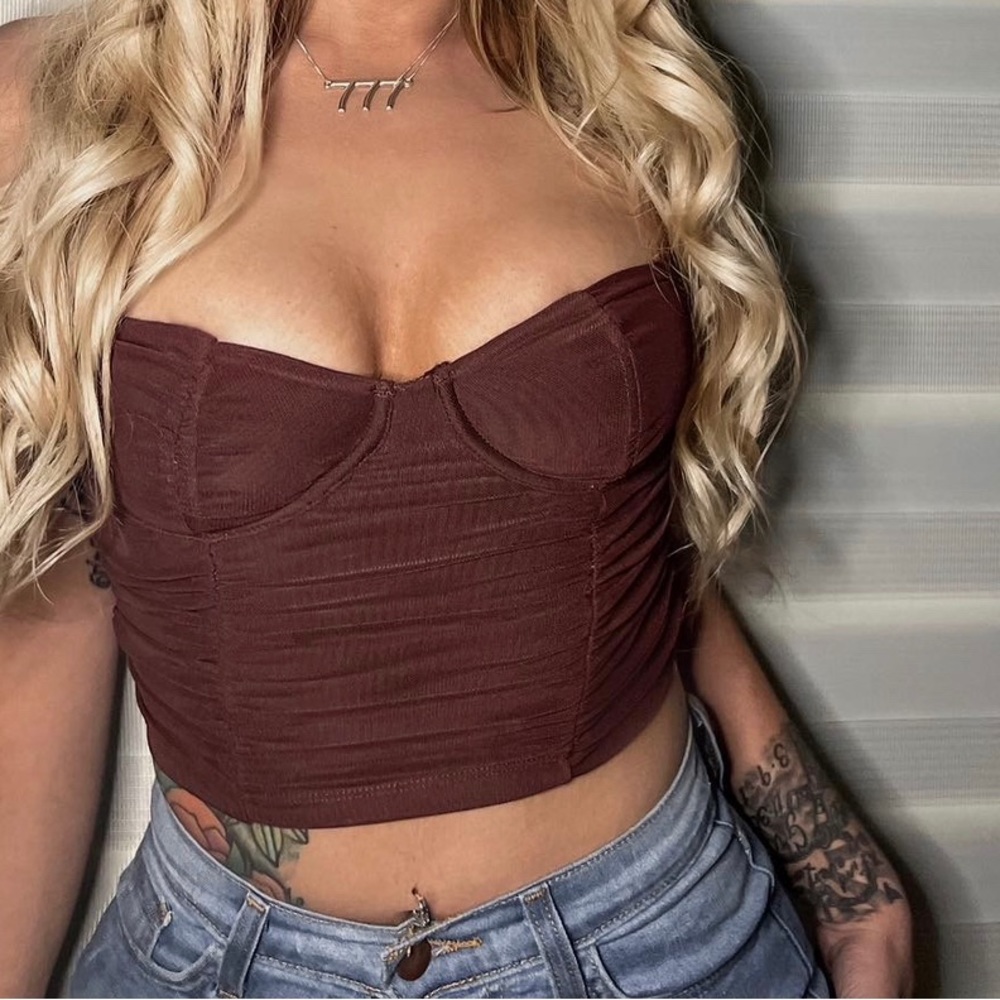Brown crop top